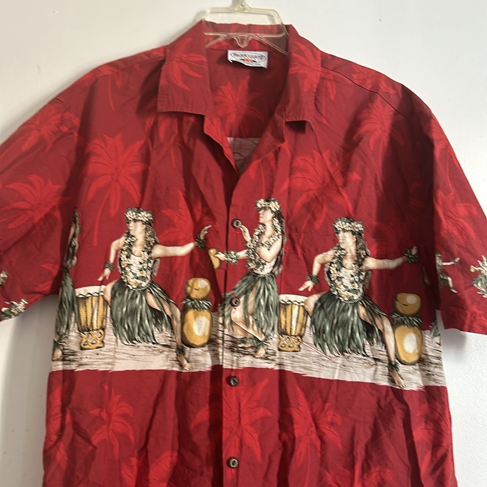 HOST PICK x 2 Men’s Vintage Red Aloha Shirt - Picture 2 of 4